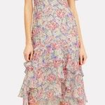 Intermix  Sophia Silk Printed Floral Tiered High Low Dress Photo 0