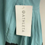 Athleta  Swing Forward Pleated Tank Top Size Small NWT Green Navy Blue Racerback Photo 2