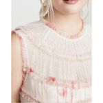 Needle & Thread  Memory Rose Sleeveless Tulle Mini Dress Pink White Size 6 Photo 5