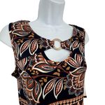 Perceptions NWT  Black Brown Sleeveless Floral Geometric Midi Dress Size Small Photo 7