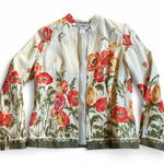 Coldwater Creek  Women’s Orange Yellow Linen Floral Blazer Jacket‎ Sz XS Photo 0