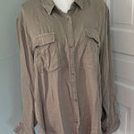 Market & Spruce NWT  Stitch Fix Caitlyn Utility Button Down Shirt Olive XXL Photo 0