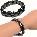 Magnetic Hematite Bracelet, Adjustable Unisex Magnetic Bracelet Photo 3