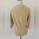 Joseph A  Gold Lurex Quarter Sleeve Dolman Sweater Size L Photo 3