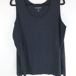 Woman Within  Tank Top Sleeveless Cotton Knit Basic Black L 18/20 Photo 0