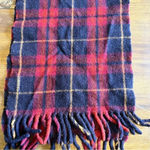 Disney Vintage  Winnie The Pooh Plaid Grid Lambs Wool Scarf Winter Embroidered Photo 2
