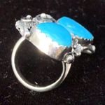 Navajo Handmade Ring 925 Silver Tuquoise sz 7 Artist Signed Peterson Johnson Photo 9
