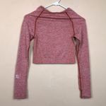 Victoria's Secret PINK Victoria’s Secret Women’s Seamless Athletic Red Cropped Long Sleeve Shirt Photo 4