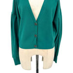 Intermix  Christy Puff Sleeve Cardigan Teal Blue Green‎ Size Large Photo 4