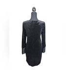 OAT New York Velvet Mini Dress‎ Black Long Sleeve Striped Party Cocktail Size M Photo 9