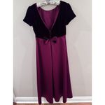 Vintage Y2K Cachet Burgundy Velvet Satin Dress Size 10 USA Romantic Gothic Red Photo 3
