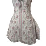 LACEMADE Rose Cupid Dress Cottagecore Gingham Floral Halter Mini S White Photo 2