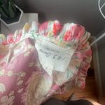 1.4.3. Story by Line Up Patchwork Vintage Style Floral Paisley Long Sleeve Ruffle Neck Satin Blouse Sz S Photo 5