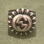  Interlocking G 20MM Silver 925 Ring Gucci Size 10/ US Size 5.25 Photo 0