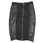 Marciano  Lamb Leather Black Pencil Skirt Back Zip Stretchy Y2K Style Size 6 Chic Photo 1