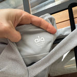 Alo Yoga ALO Ribbed Alosoft Longline Sports Bra Athletic Heather squareneck chic tank top Photo 2