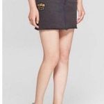 Junk Food Def Leppard Black Patch Jean Mini Skirt Photo 0