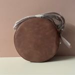 Francescas Dusty Dark Rose Circle Whipstitch Trim Crossbody Faux Leather Bag NWT Pink Photo 1