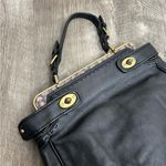 Talbots  Black Snakeskin Double Turn Lock Leather Satchel Bag Photo 1