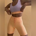 We Wore What Nwt  Lace Up Biker Bike Shorts Size Extra Small Peach Cobbler Photo 1