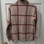 Tahari Mock Neck Sweater Red/Black Windowpane Design Size Medium Soft Cozy Chic Photo 0