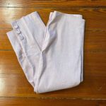 J JILL Women's Preppy Pink Linen Blend Stretch Button Ankle Pants Photo 5