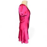 Lush Clothing Lush Fuschia Satin Puff Sleeve Mini Dress Y2K Style Barbie Pink Size Medium Photo 3