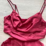 Selfie Leslie Shaken Not Stirred Cut-Out Waist Pleat Detail Mini Dress in Wine Photo 5