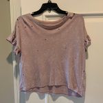 American Eagle Top Distressed Blush XS Crop Photo 7