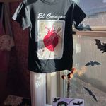 El corazón heart loteria card Mexican bingo graphic tee Black Photo 7