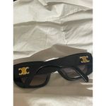 CELINE PARIS CL40216U Black Acetate Square Sunglasses with Gold Triomphe Logo Photo 2