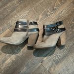 Carlos Santana  Hollie Taupe Suede Chunky 3.75" Heel Strappy Ankle Boots sz 6‎ Photo 2