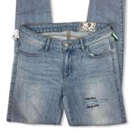 Siwy Hannah Skinny Light Wash Embroidered Quote Distressed Jeans 7 Day Weekend Size 27 Photo 5