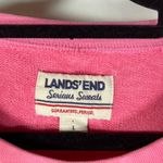 Lands' End Serious Sweats Womens Sweatshirt Crew Neck Pink Cotton Blend Large Photo 1