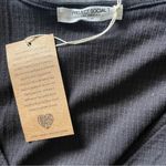 Project Social T NWT Black Criss Cross Front Open Tie Crop T Shirt Size Large Photo 8