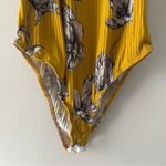 Sommer Floral Yellow Halter Neck Bodysuit Button Keyhole Back Sleeveless Ribbed Photo 7