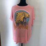Terra & Sky  Pink Graphic Tee with Leopard Design Photo 2