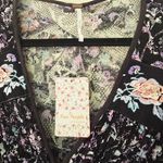 Free People New  Cherry Blossom Embroidered Black Floral Mini Dress Women Size 0 Photo 11