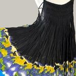 Free People FP One Lace Up Bohemian Beach Pintuck Summer Twirl Dress XS Black Photo 0