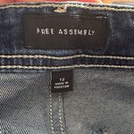 Free Assembly Retro Flare Wide Leg Dark Wash Patch Pocket Jeans Size 12 Blue Photo 4