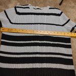 Marsh Landing  100% Cotton Blue Black Stripes Striped Thick Sweater Large Ribbed Photo 7