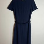 Brooks Brothers  navy blue cap sleeve belted keyhole dress Photo 4