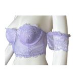 TIC TOC small off shoulder lilac purple lace pushup cropped bustier top Photo 4