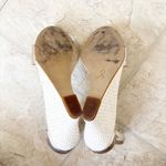 Lilly Pulitzer Bridgette Wedge Leather Gold Ankle Wedge 3" Raffia Heel Size 7.5 Photo 5