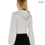 superdown  Christine heather gray cropped hoodie sweater L  Photo 2