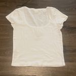 Urban Outfitters Y2K  White Baby Tee with Red Sea Shell Embroidery, Size Large Photo 5