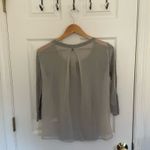 American Eagle Y2K AEO Gray Chiffon Back Sweater Photo 4