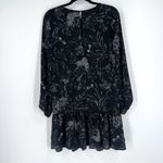 Lila Rose Women's Floral Print Ruffle Hem Overall Dress Black White Size 4 NWT Photo 2