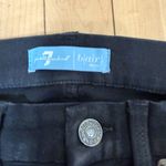 7 For All Mankind b(air) Denim Snakeskin Trim Coated Black Jeans Size 29 Photo 4