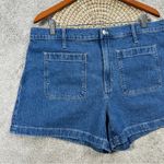 Madewell The Denim Emmett High-Rise Sailor Shorts Patch Pocket Woodston Wash 33 Photo 3